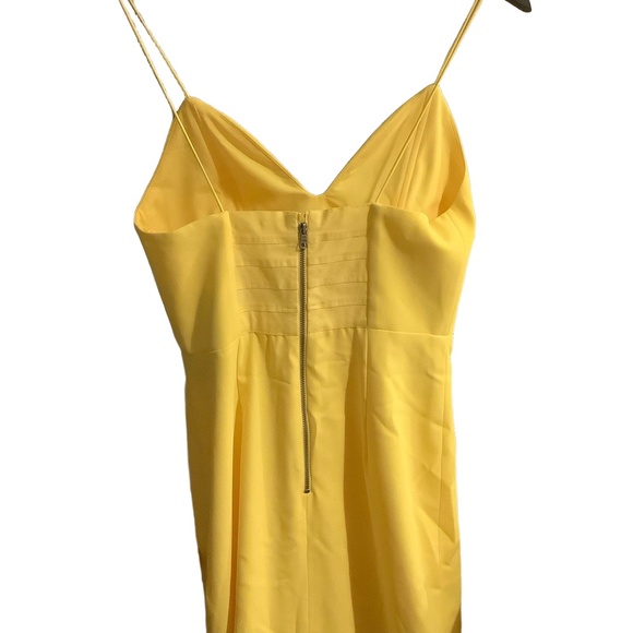 New Alice + Olivia Cobi Sz 2 Yellow Sweetheart Ruffled Midi Dress Party Cocktail - Picture 6 of 7